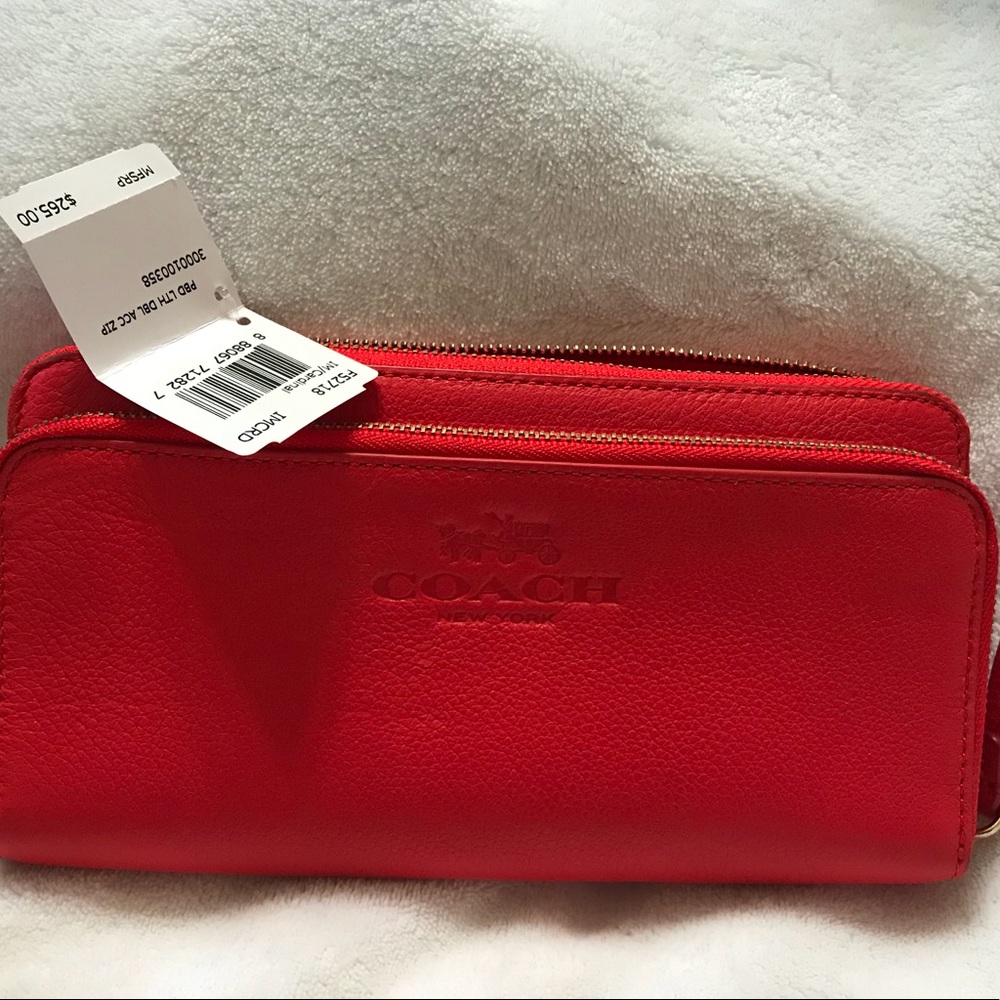 COACH WALLET, HOT ORANGE